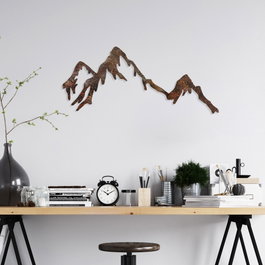 Wallity Rusty Mountain Escultura de pared de metal Antiquation